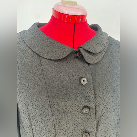 Lilith Textured Blazer / Topper Jacket With Asymmetrical Double Collar - Picture 5 of 14